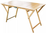 Tavolo grande pieghevole in legno di faggio 140x70 cm, richiudibile e robusto, ideale per interni ed esterni