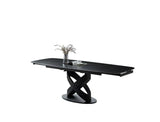 Tavolo IGOR allungabile 160-240 cm con piano in marmo e struttura in metallo nero o champagne

