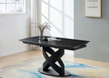 Tavolo IGOR allungabile 160-240 cm con piano in marmo e struttura in metallo nero o champagne

