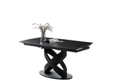 Tavolo IGOR allungabile 160-240 cm con piano in marmo e struttura in metallo nero o champagne

