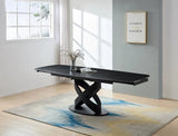 Tavolo IGOR allungabile 160-240 cm con piano in marmo e struttura in metallo nero o champagne

