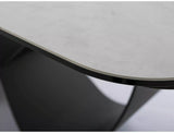 Tavolo Infinity Ceramic allungabile con top in vetroceramica effetto marmo bianco e struttura in metallo nero