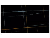 Tavolo Infinity Ceramic allungabile con top in vetroceramica marmo nero e base in metallo verniciato nero opaco