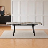 Tavolo Luce allungabile 160-240 cm in ceramica Bianco Patagonia con gambe nere