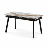 Tavolo Luce allungabile 160-240 cm in ceramica Bianco Patagonia con gambe nere