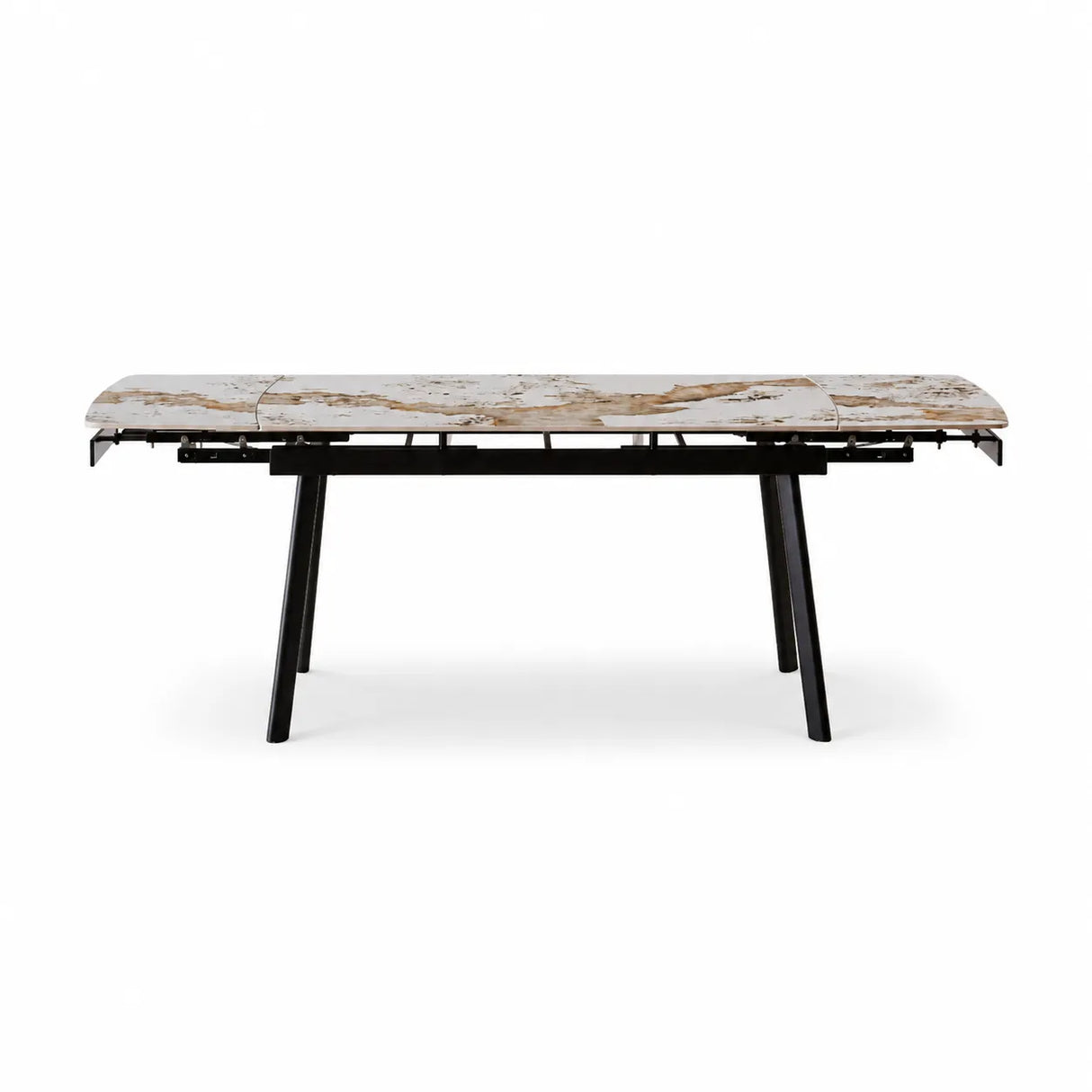 Tavolo Luce allungabile 160-240 cm in ceramica Bianco Patagonia con gambe nere