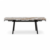 Tavolo Luce allungabile 160-240 cm in ceramica Bianco Patagonia con gambe nere