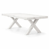 Tavolo Monza allungabile in legno effetto rovere bianco con gambe a X, stile moderno rustico