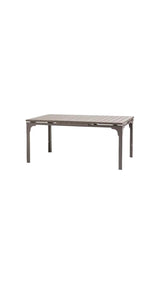 Tavolo Oregon da giardino allungabile in metallo e polietilene effetto legno, elegante e resistente
