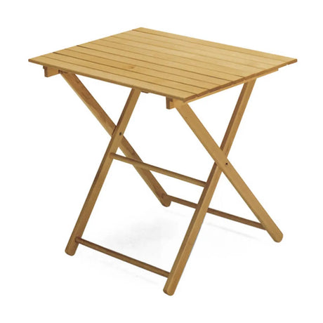 Tavolo pieghevole in legno naturale 60x95 cm per giardino, casa e campeggio