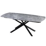 Tavolo Ryder allungabile da pranzo con piano in ceramica marmorizzata grigio o bianco

