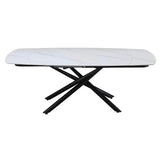 Tavolo Ryder allungabile da pranzo con piano in ceramica marmorizzata grigio o bianco