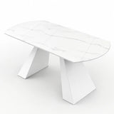 Tavolo Space allungabile con apertura rotante, piano in ceramica e due allunghe integrate, da 150 × 90 cm a rotondo Ø 150 cm
